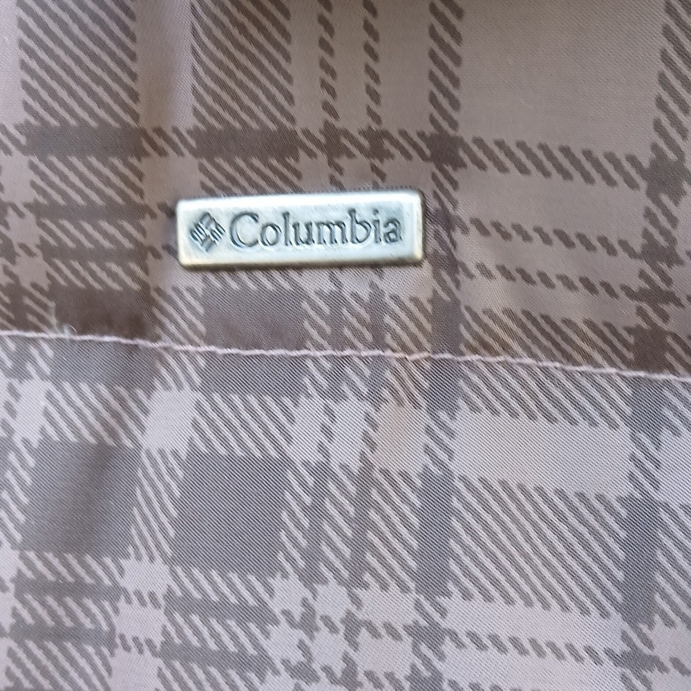 Columbia Brown Plaid Puffer Jacket 60% Down 40%feather Sz M - Picture 6 of 11